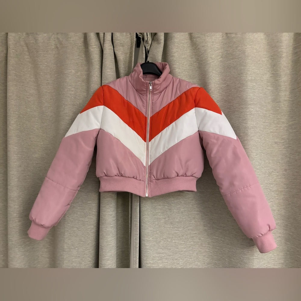 Vintage looking crop bomber jacket